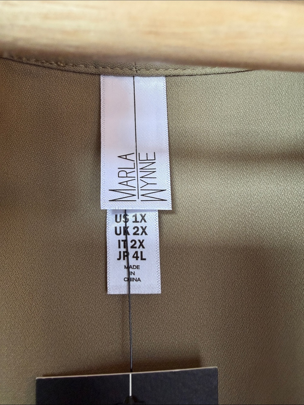 MarlaWynne Pleated Long Open Duster in Olive Green Sz 1x - Picture 4 of 10